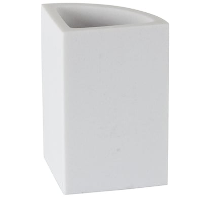 Porta Escova Resina Brisk White Sandstone Branco Just Home Collection