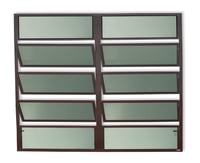 Janela Basculante 6 Basc Alumínio Corten 100x150x2,5cm Plus