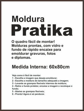 Moldura Pratika Remember 60x80cm Betume