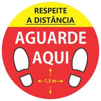 Adesivo de Chão de Sinalização Aguarde Aqui 23,5