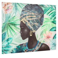 Quadro Decorativo Canvas 80X60C cm Africana Verde Homy