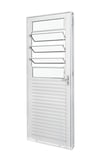 Porta Mista Basculante com  Vidro Liso Direita Branco 215X83X12 Unicsol Ramassol