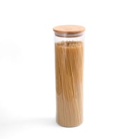 Pote de Vidro com Tampa de Bambu Circular Alimento 2 Litros Oikos
