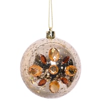 Enfeite de Natal esfera com jóia em acrílico 8cm