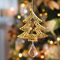 Enfeite de Natal árvore com diamante metal 10cm