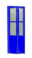 Porta Camarão e Vidro Alumínio Azul 2 Folhas Esquerda 210x60x4,6cm L.25