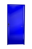 Porta Lambri Fechadura Alumínio Azul Esquerda 210x70x4,6cm Super 25