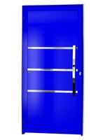 Porta Lambri e Friso Alumínio Azul Direita 210x100x4,6cm Evolution