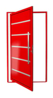 Porta Pivotante e Friso Alumínio Vermelho Direita 210x100x4,6cm Premium