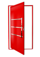Porta Pivotante e Friso Alumínio Vermelho Direita 210x120x4,6cm Evolution