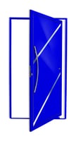 Porta Pivotante e Friso Alumínio Azul Esquerda 210x120x4,6cm Duna