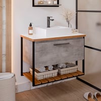 Armário para Banheiro Vitta 60cm Porta Prateleira Cimento