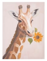 Canvas Girafa Flor 30x40cm Homy