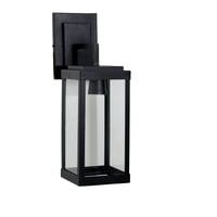 Arandela Vintage Quadrada Alumínio Vidro Transparente 01 E27 Preto Microtexturizado Ideal Iluminação