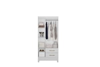 Guarda Roupa Lima Branco Rosa 182x82x47 em MDP Moval Móveis