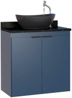 Gabinete de Banheiro em Madeira Aster 60 Azul com Granito 41,9x60x61cm Cozimax