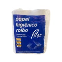 Papel Higienico Rolão Branco 300m Pacote com 8 Rolos Pilar