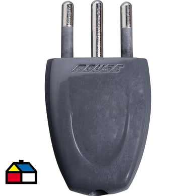 Enchufe macho volante 2p+t 10 A Negro