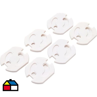 Protector para enchufe para nios plstico 6 unidades Blanco