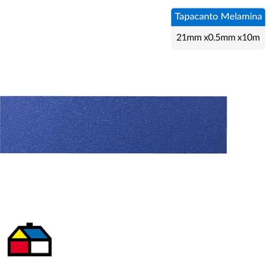 Tapacanto melamina Azul Soft encolado 21x0,5 mm 10 m