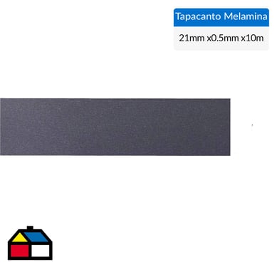 Tapacanto melamina Gris Grafito encolado 21x0,5 mm 10 m