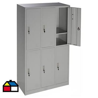 Locker de oficina acero 6 puertas con llave