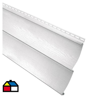 0,20 x 3,81 m Revestimiento exterior de PVC blanco