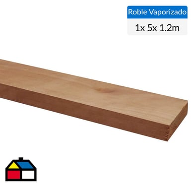 1 x 5 x 1,20 m Roble vaporizado precepillado