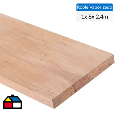 1 x 6 x 2,40 m Roble vaporizado precepillado