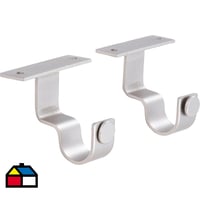 Soporte simple techo metal satinado 28mm 2 unidades