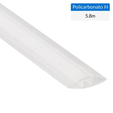 Perfil Policarbonato H5.8m x 8 a 10mm  Traslcido