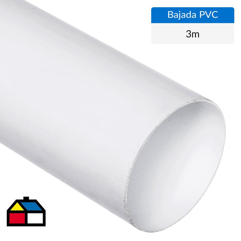 GENERICO - Tubo bajada PVC 3 m blanco