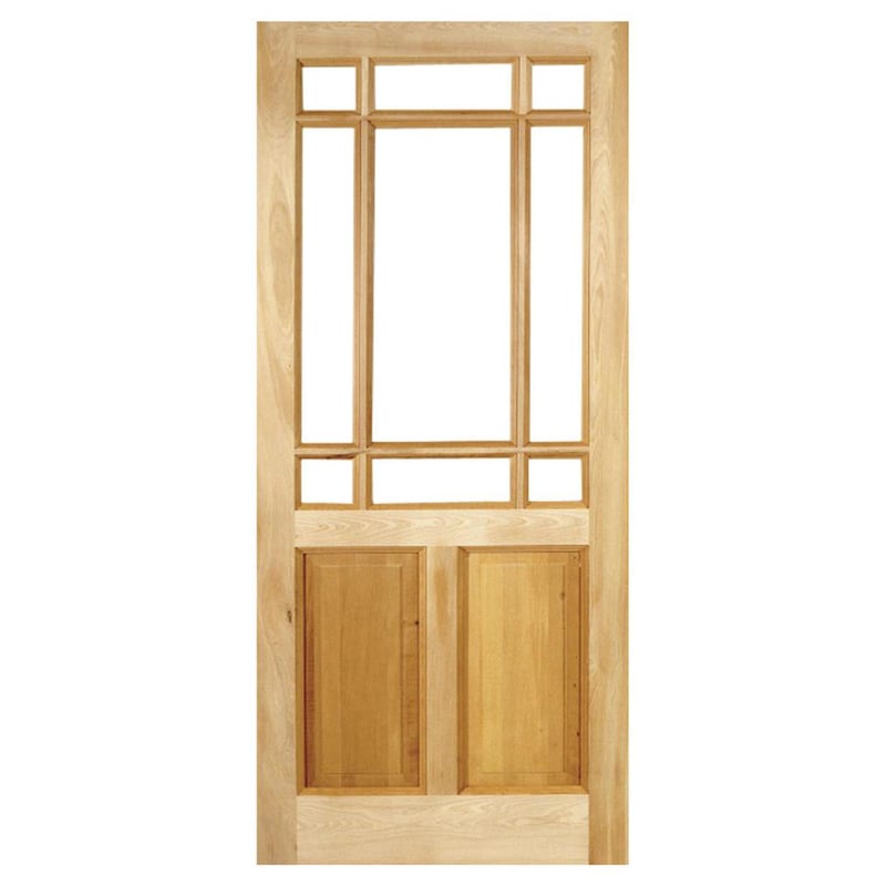 HOLZTEK - Puerta Vidriada Sin Vidrio Madera pino oregón 75x210 cm Rinihue 160 Natural