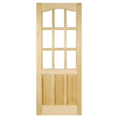Puerta Vidriada Sin Vidrio Madera pino oregn 100x210 cm Rinihue 162 Natural