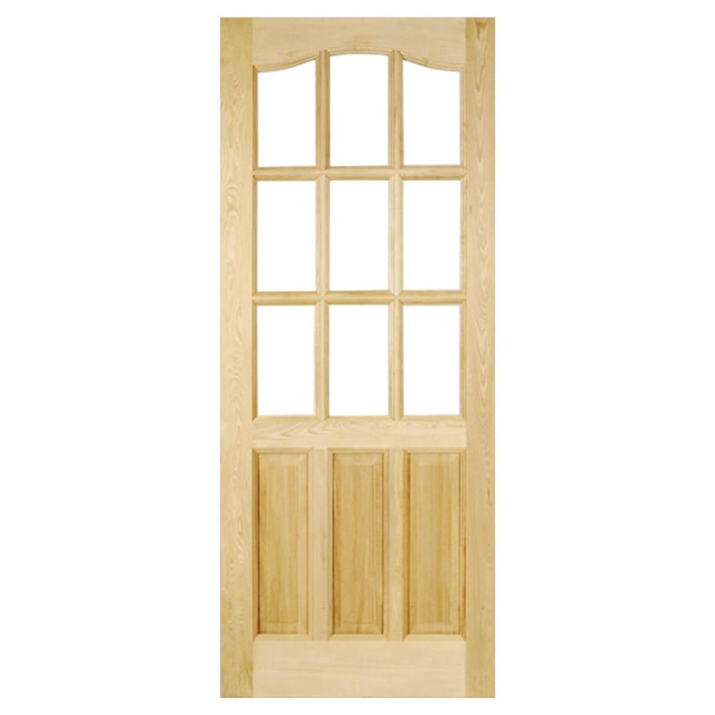 HOLZTEK - Puerta Vidriada Sin Vidrio Madera pino oregón 85x220 cm Rinihue 162 Natural