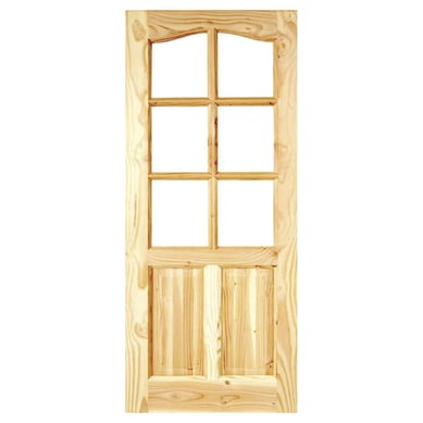 Puerta Vidriada Sin Vidrio Madera pino oregn 80x210 cm Rinihue 163 Natural