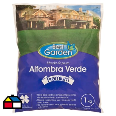 Semilla de Pasto Alfombra Verde Premium 1 kg Bolsa