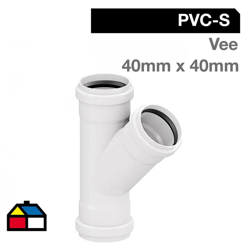 TIGRE - Vee PVC-S Bco c/goma 40mm x 40mm Blanco 1u