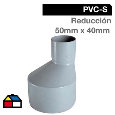 Reduccin PVC-S Bco c/goma 50mm x 40mm Blanco 1u