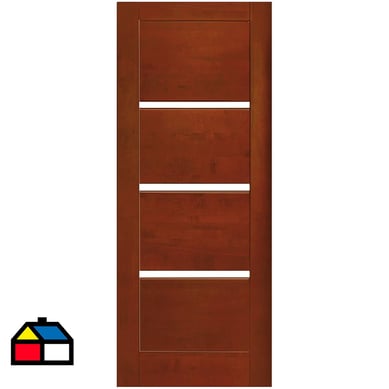 Puerta Lenga Venice 100x200 C/6Paneles, C/Vidrios, S/Perf, Moderna