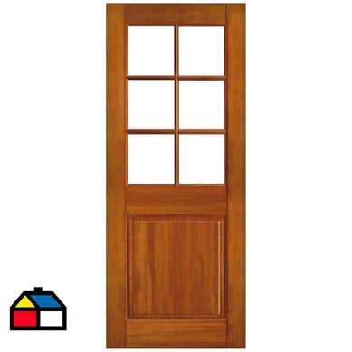 Puerta Lenga Charlotte 70x210 Vidriada (S/V), S/Perf. Estilo Clsica