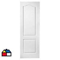 Puerta HDF 2 Paneles de 60x200 cm prepintada color blanco