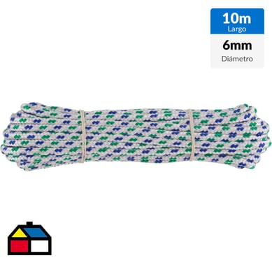 Cuerda de polipropileno trenzado 6 mm x 10 m