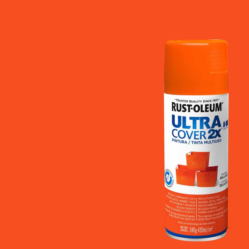 RUST OLEUM - Pintura en spray brillante 340 gr naranjo