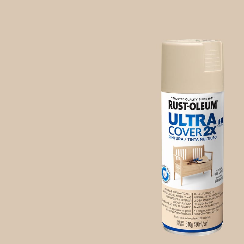 RUST OLEUM - Pintura en spray brillante 340 gr almendra