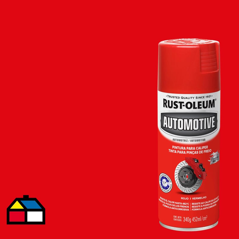 RUST OLEUM - Pintura en spray para calibradores de frenos brillante 340 gr rojo