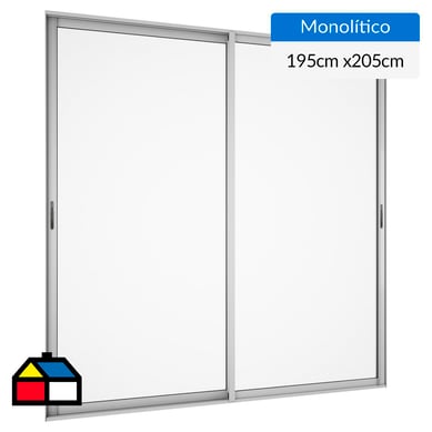 Ventana aluminio 195x205 cm monoltico mate corredera