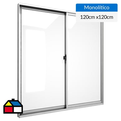 Ventana aluminio 120x120 cm monoltico mate corredera