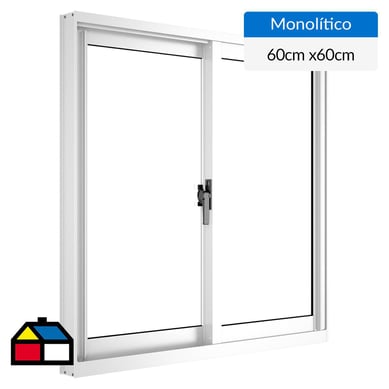 Ventana aluminio 60x60 cm monoltico mate corredera