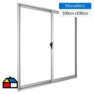 Ventana aluminio 100x100 cm monoltico blanco corredera